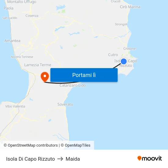 Isola Di Capo Rizzuto to Maida map