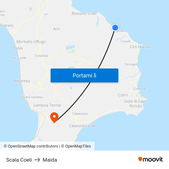 Scala Coeli to Maida map