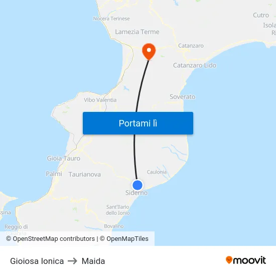 Gioiosa Ionica to Maida map