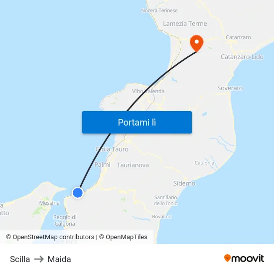 Scilla to Maida map