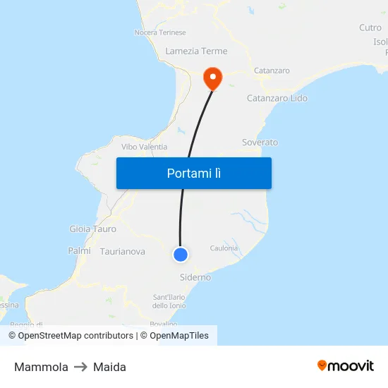 Mammola to Maida map