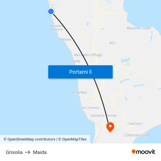 Grisolia to Maida map