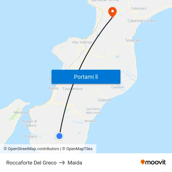 Roccaforte Del Greco to Maida map