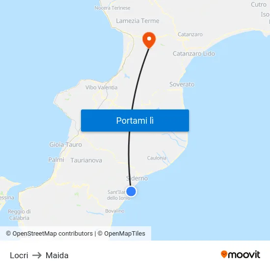 Locri to Maida map