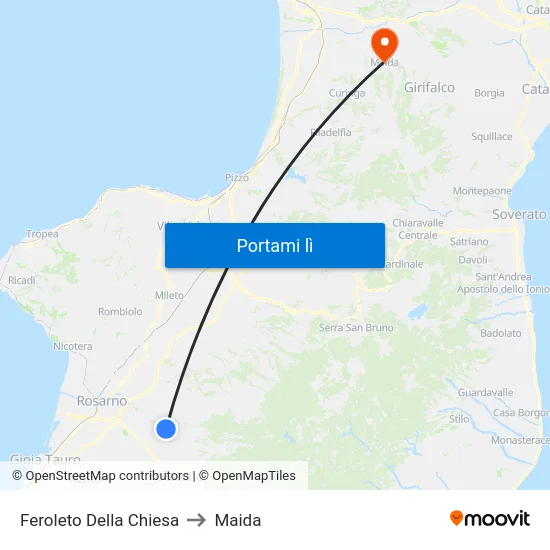 Feroleto Della Chiesa to Maida map