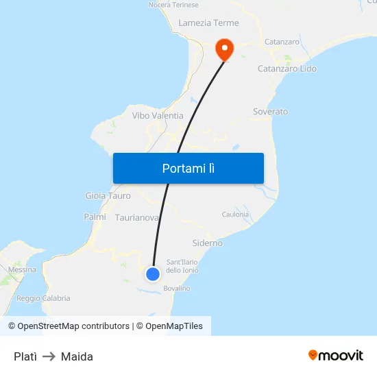 Platì to Maida map