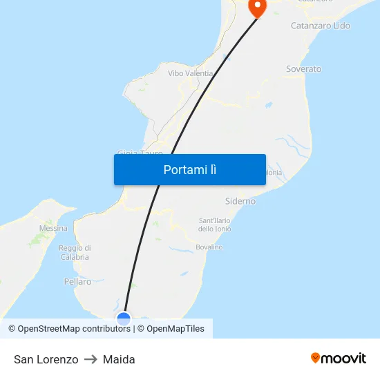 San Lorenzo to Maida map
