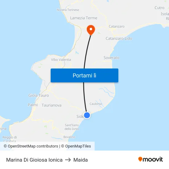 Marina Di Gioiosa Ionica to Maida map
