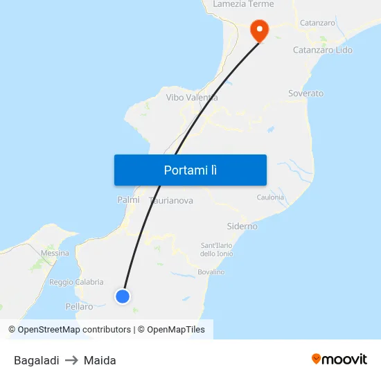 Bagaladi to Maida map