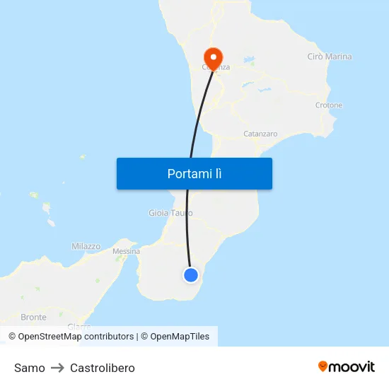 Samo to Castrolibero map
