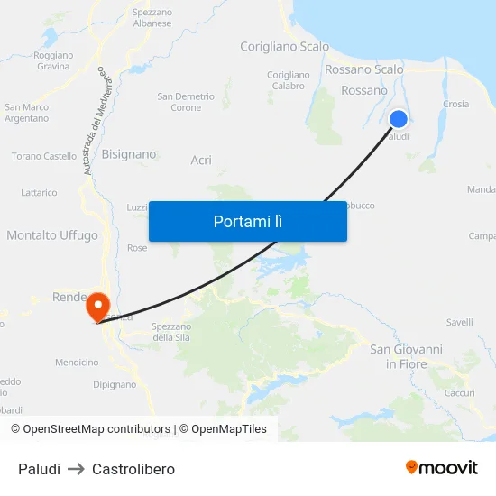 Paludi to Castrolibero map