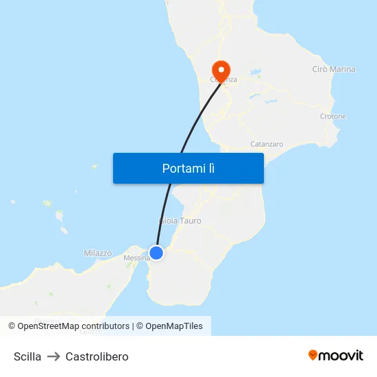 Scilla to Castrolibero map