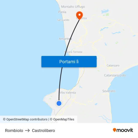 Rombiolo to Castrolibero map