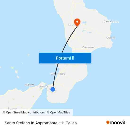 Santo Stefano In Aspromonte to Celico map