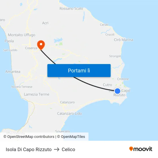 Isola Di Capo Rizzuto to Celico map