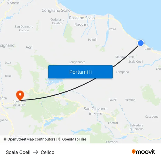 Scala Coeli to Celico map