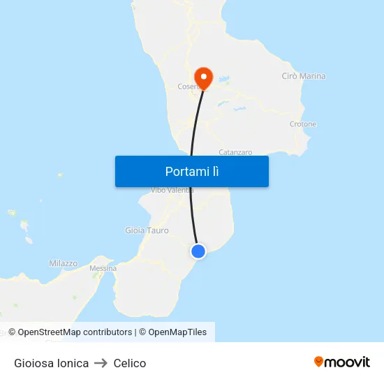 Gioiosa Ionica to Celico map