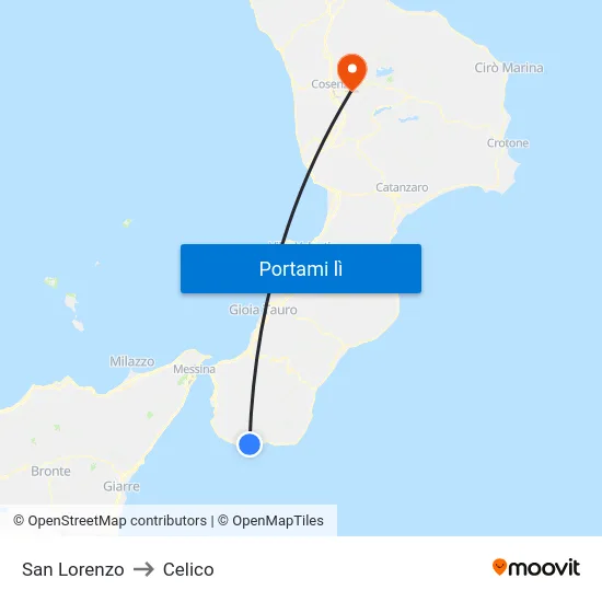 San Lorenzo to Celico map