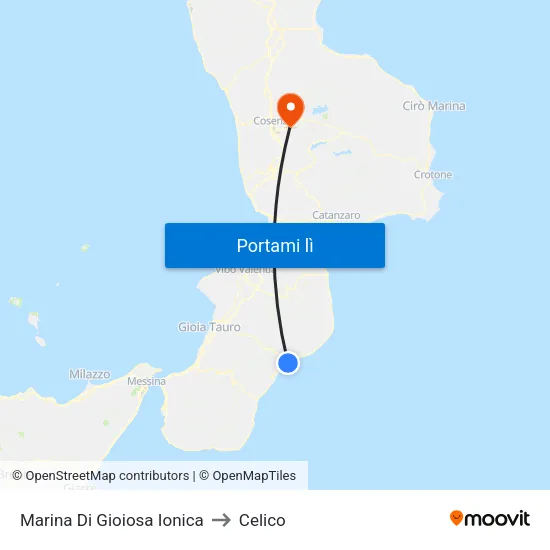 Marina Di Gioiosa Ionica to Celico map
