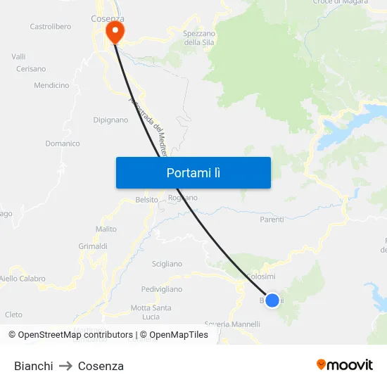 Bianchi to Cosenza map