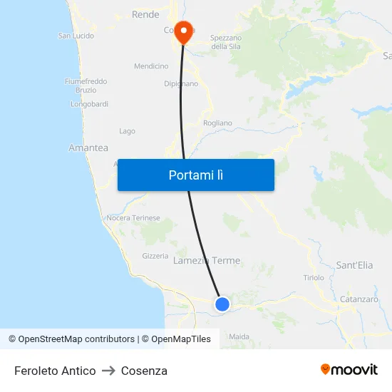 Feroleto Antico to Cosenza map