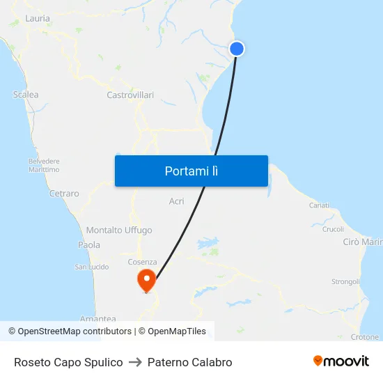 Roseto Capo Spulico to Paterno Calabro map