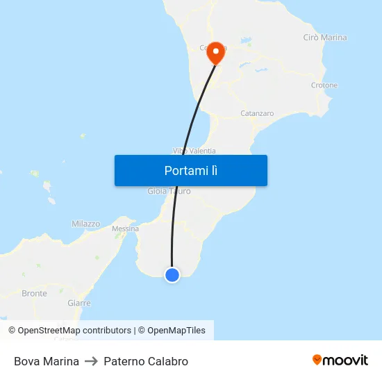 Bova Marina to Paterno Calabro map