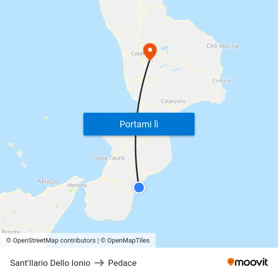 Sant'Ilario Dello Ionio to Pedace map