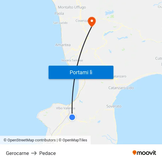 Gerocarne to Pedace map