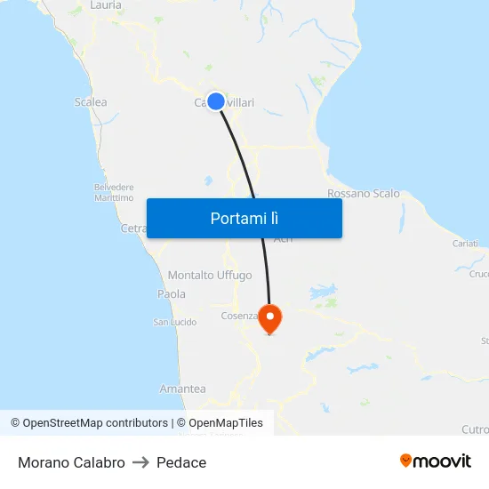 Morano Calabro to Pedace map