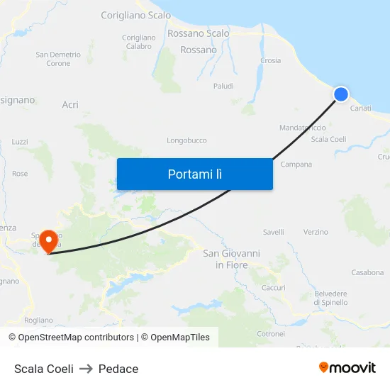 Scala Coeli to Pedace map