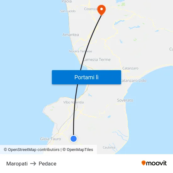 Maropati to Pedace map