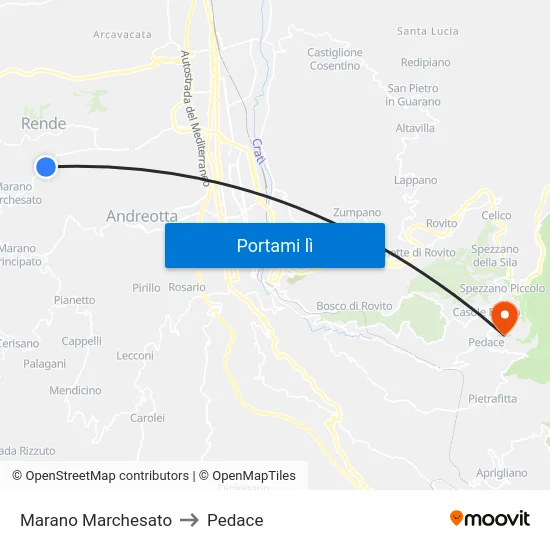Marano Marchesato to Pedace map