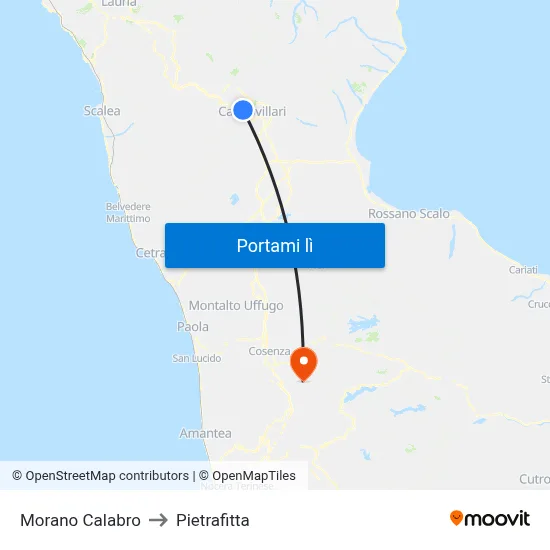 Morano Calabro to Pietrafitta map