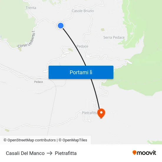 Casali Del Manco to Pietrafitta map