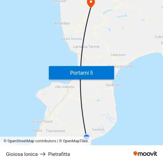 Gioiosa Ionica to Pietrafitta map