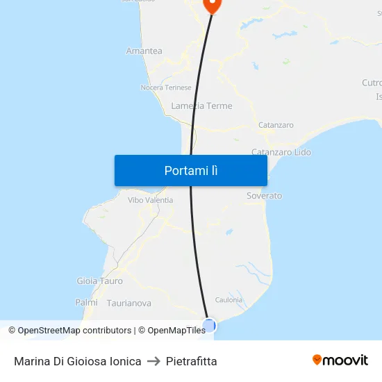 Marina Di Gioiosa Ionica to Pietrafitta map