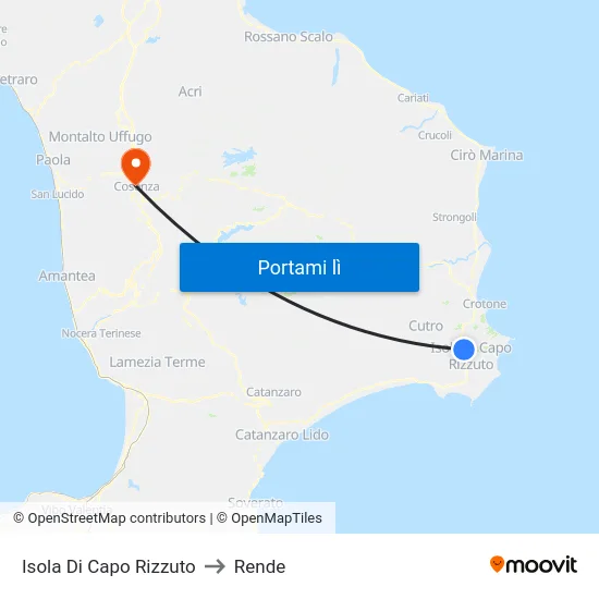 Isola Di Capo Rizzuto to Rende map
