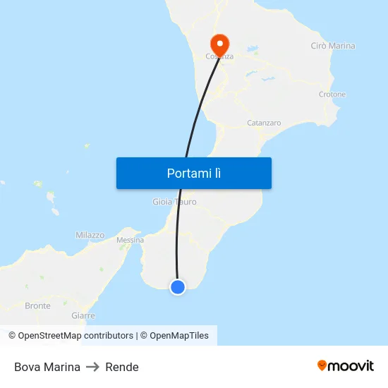 Bova Marina to Rende map