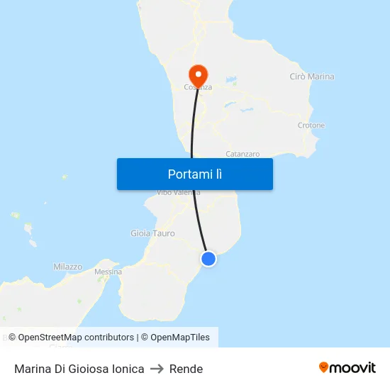 Marina Di Gioiosa Ionica to Rende map