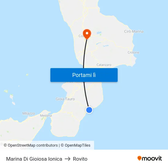 Marina Di Gioiosa Ionica to Rovito map