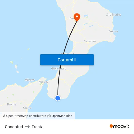 Condofuri to Trenta map
