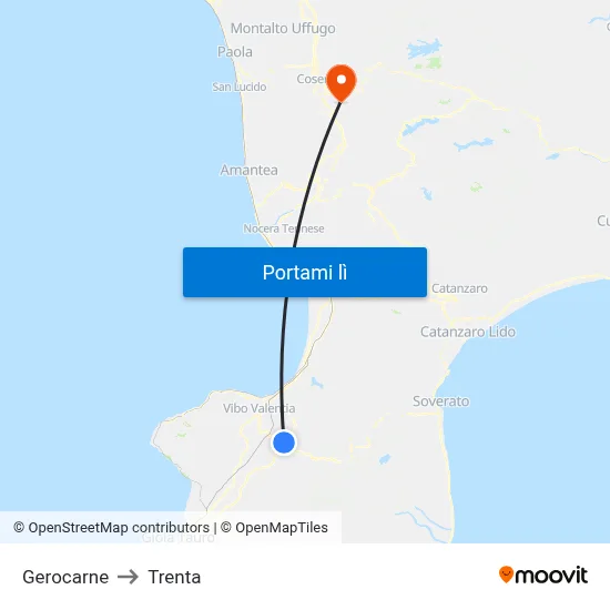 Gerocarne to Trenta map