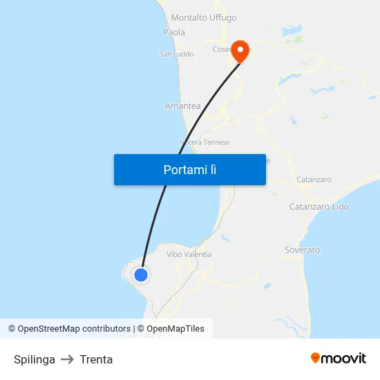 Spilinga to Trenta map