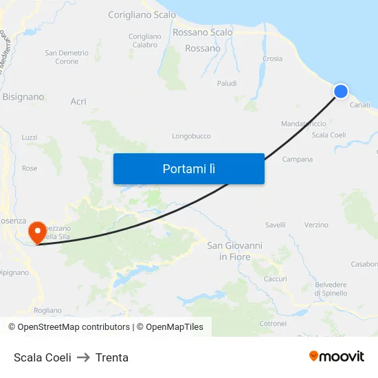 Scala Coeli to Trenta map