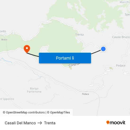 Casali Del Manco to Trenta map