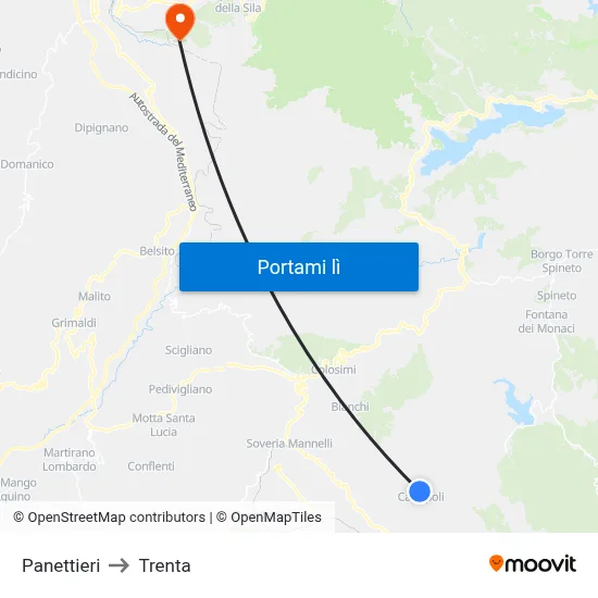 Panettieri to Trenta map