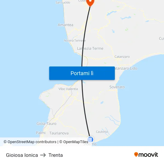Gioiosa Ionica to Trenta map