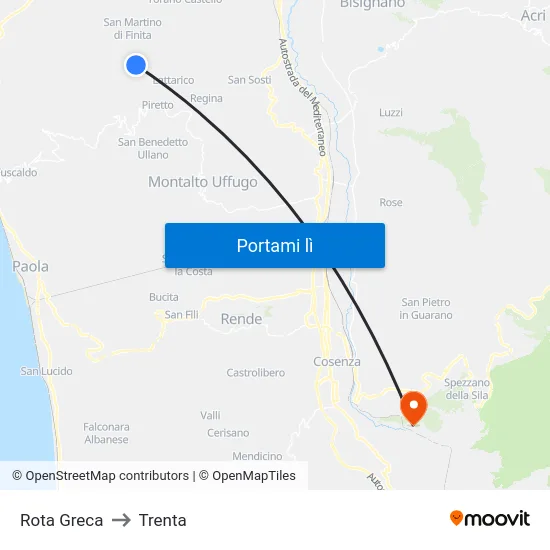 Rota Greca to Trenta map