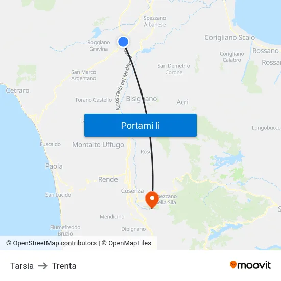 Tarsia to Trenta map